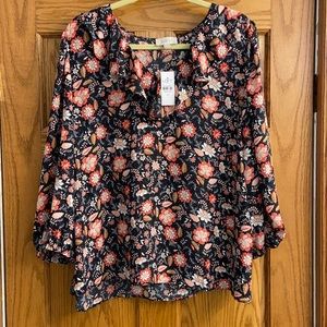 Ruffle v neck blouse